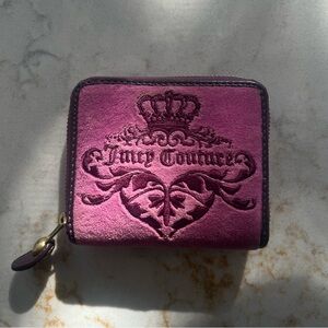 Juicy Couture Velvet Zip Wallet in Plum Purple